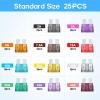 imageJOREST 180Pcs Fuse Kit60 Mini Car Fuses Assortment  60 Standard Blade Automotive Fuses  60 Micro Fuses Auto  1 Puller 11 Specifications 2Amp 3A 5A 75A 10A 15A 20A 25A 30A 35A 40A25pcs Standard