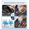 imageJOREST 180Pcs Fuse Kit60 Mini Car Fuses Assortment  60 Standard Blade Automotive Fuses  60 Micro Fuses Auto  1 Puller 11 Specifications 2Amp 3A 5A 75A 10A 15A 20A 25A 30A 35A 40A360pcs Micro2MicroMiniStandard