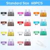 imageJOREST 180Pcs Fuse Kit60 Mini Car Fuses Assortment  60 Standard Blade Automotive Fuses  60 Micro Fuses Auto  1 Puller 11 Specifications 2Amp 3A 5A 75A 10A 15A 20A 25A 30A 35A 40A60pcs Standard