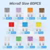 imageJOREST 180Pcs Fuse Kit60 Mini Car Fuses Assortment  60 Standard Blade Automotive Fuses  60 Micro Fuses Auto  1 Puller 11 Specifications 2Amp 3A 5A 75A 10A 15A 20A 25A 30A 35A 40A60 Micro2