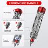 imageJOREST 19 in 1 Multibit Screwdriver Set EDC Multi Screwdriver Tool All in One Birthday Gifts Ideas for Men Him Dad Magnetic Screw Driver with Torx Phillips Hex Pocket Repair Kit for Bike FurnitureSilver Red