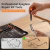 imageJOREST Eyeglass Repairing Kit Eyeglass Repair Tool Kit including Small Screws Nose Pads Tweezer Cleaning Cloth and Precision Screwdrivers Suitable for Eyeglasses Sunglasses and Rimless Glasses