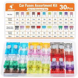imageJOREST 180Pcs Fuse Kit60 Mini Car Fuses Assortment  60 Standard Blade Automotive Fuses  60 Micro Fuses Auto  1 Puller 11 Specifications 2Amp 3A 5A 75A 10A 15A 20A 25A 30A 35A 40A30Pcs Mini  Standard