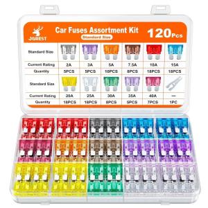 imageJOREST 180Pcs Fuse Kit60 Mini Car Fuses Assortment  60 Standard Blade Automotive Fuses  60 Micro Fuses Auto  1 Puller 11 Specifications 2Amp 3A 5A 75A 10A 15A 20A 25A 30A 35A 40A120pcs Standard