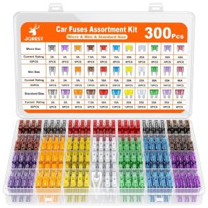imageJOREST 180Pcs Fuse Kit60 Mini Car Fuses Assortment  60 Standard Blade Automotive Fuses  60 Micro Fuses Auto  1 Puller 11 Specifications 2Amp 3A 5A 75A 10A 15A 20A 25A 30A 35A 40A300Pcs Micro  Mini  Standard