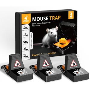 imageJOREST 3PCS Mice TrapsSmall Rat Trap for House and HomeMouse Traps for Indoor and Outdoor Fast Kill Jaws Snap and Rodent Trap Reusable Mousetrap Catcher and Eliminator3PCS Mouse Traps