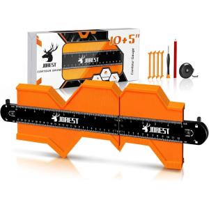 imageJOREST Contour Gauge with Lock 10 Inch Gifts Ideas for Men Dad Carpenter Handyman Profile Tool for Tile Flooring Carpet laying Woodworking Measuring AngleShapeOutlineEdge15 Inch Package
