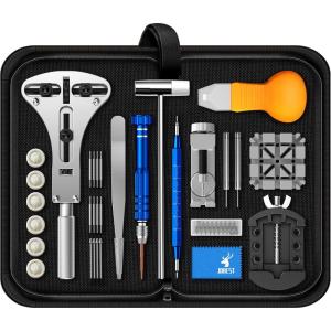imageJOREST Watch Repair Tool Kit Battery Replacement Strap Adjustment Bracelet Pin Removal Band Link Remover Resizing Tool Wrench Opening Cover Case Back Opener Screwdriver Spring Bar