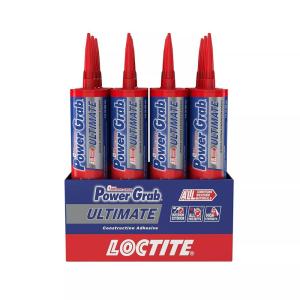 imageLoctite Power Grab Ultimate Construction Adhesive 9 fl oz Cartridge 1 Pack  Versatile High Strength Wide Temperature Range Construction Glue9 fl oz Cartridge  Pack of 12
