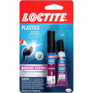 imageLoctite Super Glue Plastics Bonding System Clear Kit 1014 oz Activator Stick  1007 oz Glue Tube1014 oz Activator Stick  1007 oz Glue Tube