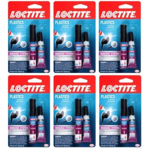 imageLoctite Super Glue Plastics Bonding System Clear Kit 1014 oz Activator Stick  1007 oz Glue Tube6 Pack