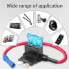 imageJOREST 4Pcs 16AWG Standard Blade Fuse Adapter 12V32V AddaCircuit Fuse Tape Holder with 14Pcs Standard 2A 3A 5A 75A 10A 15A 20A 25A 30A Automotive Fuses Electrical TapePuller
