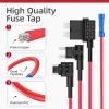 imageJOREST 6Pcs 3Types Fuse Tap Adapter Kit 12V32V Micro Mini Standard AddaCircuit ATO ATC ATM APM Fuse Tape Holder Jumper with 20Pcs5A 10A 15A 20A Automotive Fuses Electrical TapePuller