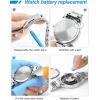 imageJOREST Watch Repair Tool Kit for Battery Replacement Strap Adjustment Resizing Watch Link Pin Remover Watch Opening Pry Knife Case Opener for Watch Back Removal with Watch Hammer Spring Bars