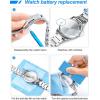 imageJOREST Watch Repair Tool Kit for Battery Replacement Strap Adjustment Resizing Watch Link Pin Remover Watch Opening Pry Knife Case Opener for Watch Back Removal with Watch Hammer Spring Bars