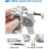 imageJOREST Watch Repair Tool Kit for Battery Replacement Strap Adjustment Resizing Watch Link Pin Remover Watch Opening Pry Knife Case Opener for Watch Back Removal with Watch Hammer Spring Bars