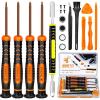 imageJOREST Repair Kit for Xbox One360X PS4 PS3 PS5 PH0 T6 T8 T10 Torx Security Screwdriver CrowbarsTweezers Cleaning Tool for Controller and ConsolePS