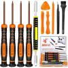 imageJOREST Repair Kit for Xbox One360X PS4 PS3 PS5 PH0 T6 T8 T10 Torx Security Screwdriver CrowbarsTweezers Cleaning Tool for Controller and ConsoleXBOX