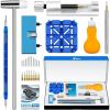 imageJOREST Watch Repair Tool Kit for Battery Replacement Strap Adjustment Resizing Watch Link Pin Remover Watch Opening Pry Knife Case Opener for Watch Back Removal with Watch Hammer Spring Bars