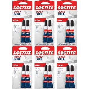 imageLoctite Super Glue Liquid Clear 007 fl oz Tube 2 Pack  Superglue for Plastic Wood Metal Crafts ampamp Repair Cyanoacrylate Adhesive Instant Glue Quick DrySet of 2  Pack of 6