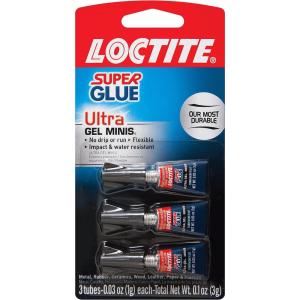 imageLoctite Super Glue Ultra Gel Minis Clear 003 fl oz Tube 3 Pack  Superglue for Plastic Wood Metal Crafts ampamp Repair Cyanoacrylate Adhesive Instant Glue Quick Dry1 Pack