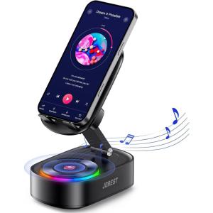 imageJorest Wireless Induction Speaker with Phone StandBluetooth Speakers with Desk Cell HolderBirthday Gifts for Men and WomenFoldable with iPhoneIpadTablet Gadgets and Gifts for Father Husband