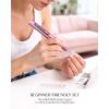 imageJOREST 13in1 Cordless Electric Nail Drill Kit with LED Display 35000 RPM 6Speed Rechargeable Manicure Tool for Acrylic Gel Nails Nail File with Bits amp Sanding Bands for Beginners Rose Pink